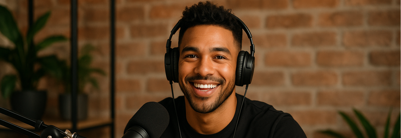 Podcaster making a podcast 